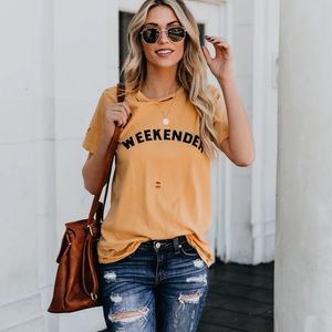 VICI - WEEKENDER DISTRESSED VINTAGE COTTON TEE